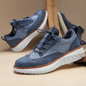 Drake Burnished Leather Trainers | Men's Genuine Leather Trainers | Smart Casual Fashion Shoes UK