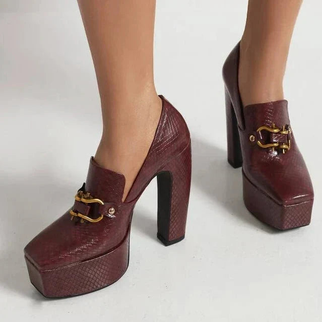 Alessia Platform Heels | Women's Platform Heels | Chunky Sole Heeled Shoes UK