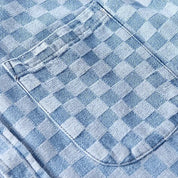Mason Checkered Denim Shirt | Men's Classic Denim Shirt | Casual Everyday Top UK