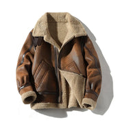 Aldrich Classic Aviator Bomber | Men's Faux Leather Jacket Brown