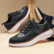 Drake Burnished Leather Trainers | Men's Genuine Leather Trainers | Smart Casual Fashion Shoes UK