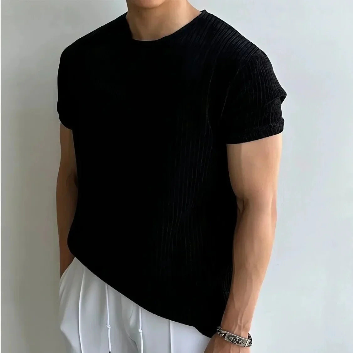 Calo Knit Tee | Men's Fine Knit T-Shirt | Premium Casual Smart Tee UK