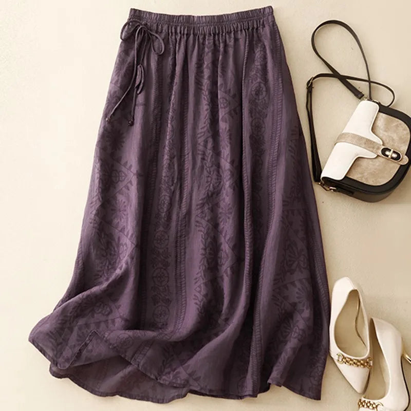 Margaux Floral Midi Skirt | Women's Floral Midi Skirt | Boho Flowing A-Line Skirt UK