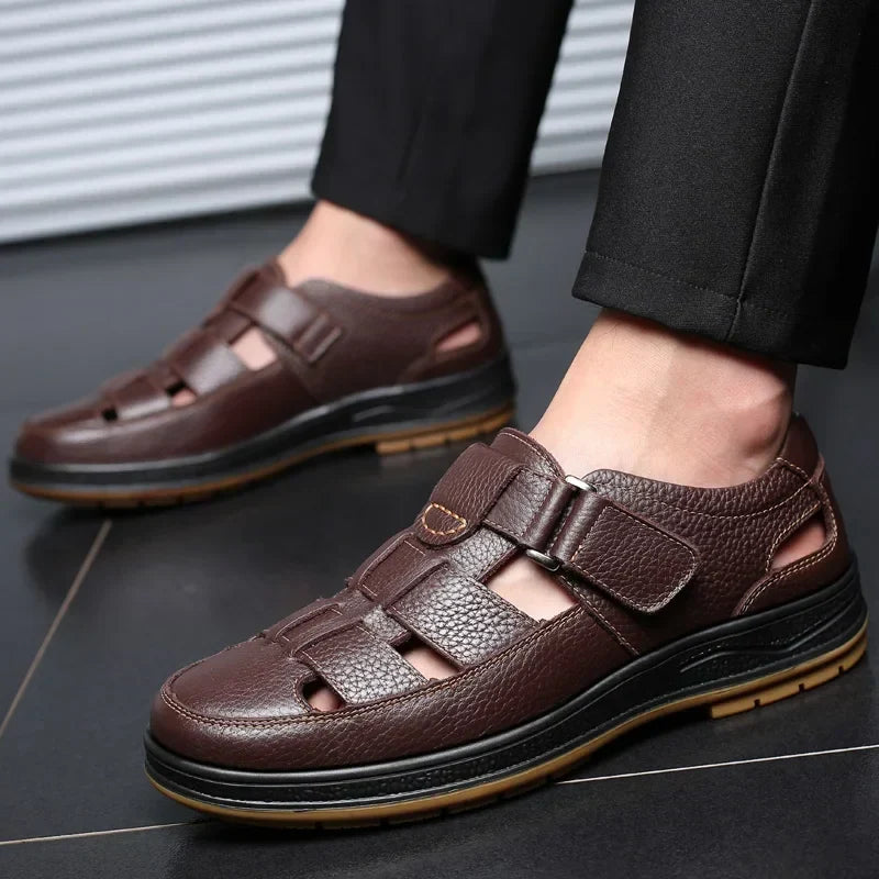 Caldwell Leather Sandals | Men's Leather Sandals | Classic Summer Open-Toe Shoes UK