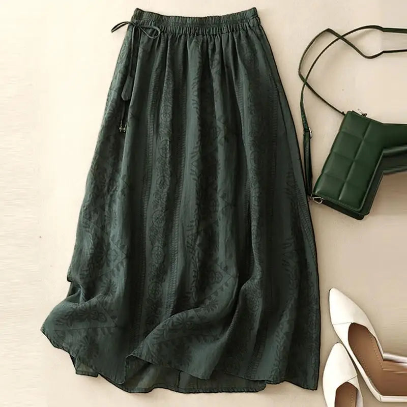 Margaux Floral Midi Skirt | Women's Floral Midi Skirt | Boho Flowing A-Line Skirt UK