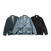 Vintage Wash Denim Kimono | Women's Vintage Wash Denim Kimono Jacket | Boho Casual Outerwear UK