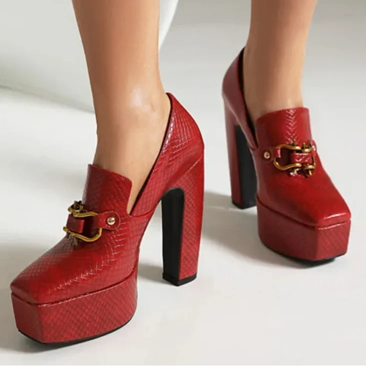 Alessia Platform Heels | Women's Platform Heels | Chunky Sole Heeled Shoes UK