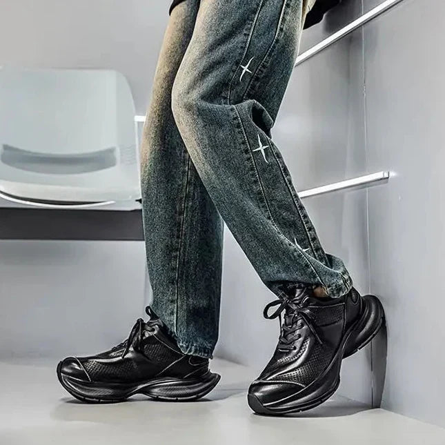 Alverton Leather Trainers | Men's Genuine Leather Trainers | Smart Casual Fashion Shoes UK
