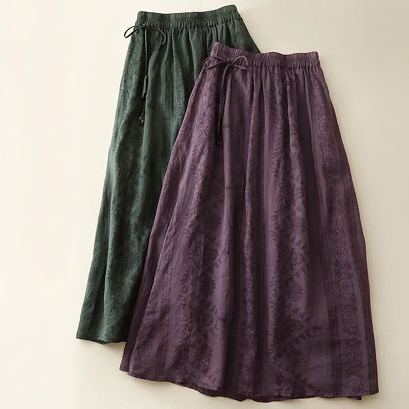 Margaux Floral Midi Skirt | Women's Floral Midi Skirt | Boho Flowing A-Line Skirt UK