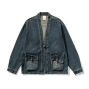 Vintage Wash Denim Kimono | Women's Vintage Wash Denim Kimono Jacket | Boho Casual Outerwear UK