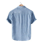Mason Checkered Denim Shirt | Men's Classic Denim Shirt | Casual Everyday Top UK