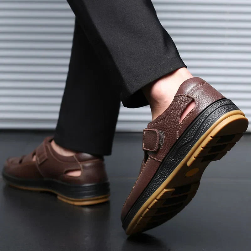 Caldwell Leather Sandals | Men's Leather Sandals | Classic Summer Open-Toe Shoes UK