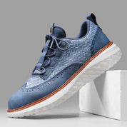 Drake Burnished Leather Trainers | Men's Genuine Leather Trainers | Smart Casual Fashion Shoes UK
