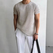 Calo Knit Tee | Men's Fine Knit T-Shirt | Premium Casual Smart Tee UK