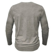 Men's Henley Sweatshirt Button Placket Long Sleeve | Cosy Comfort Loungewear Top
