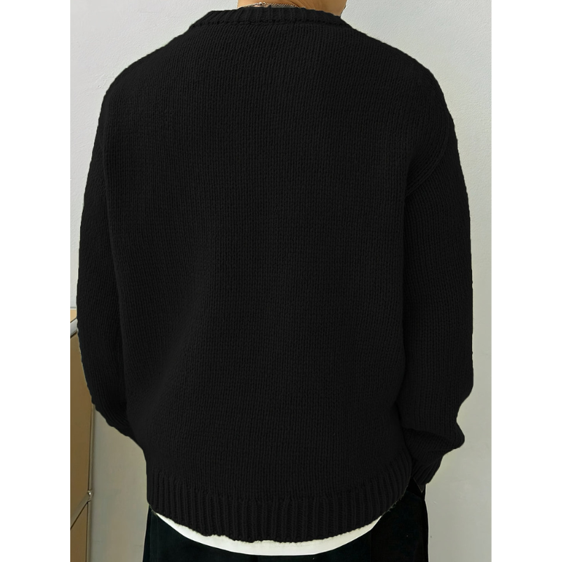 Men's Crew Neck Sweatshirt Warm Patterned Jumper Pullover | Casual Autumn Winter Sportswear Modern Fit Green Black Beige Blue