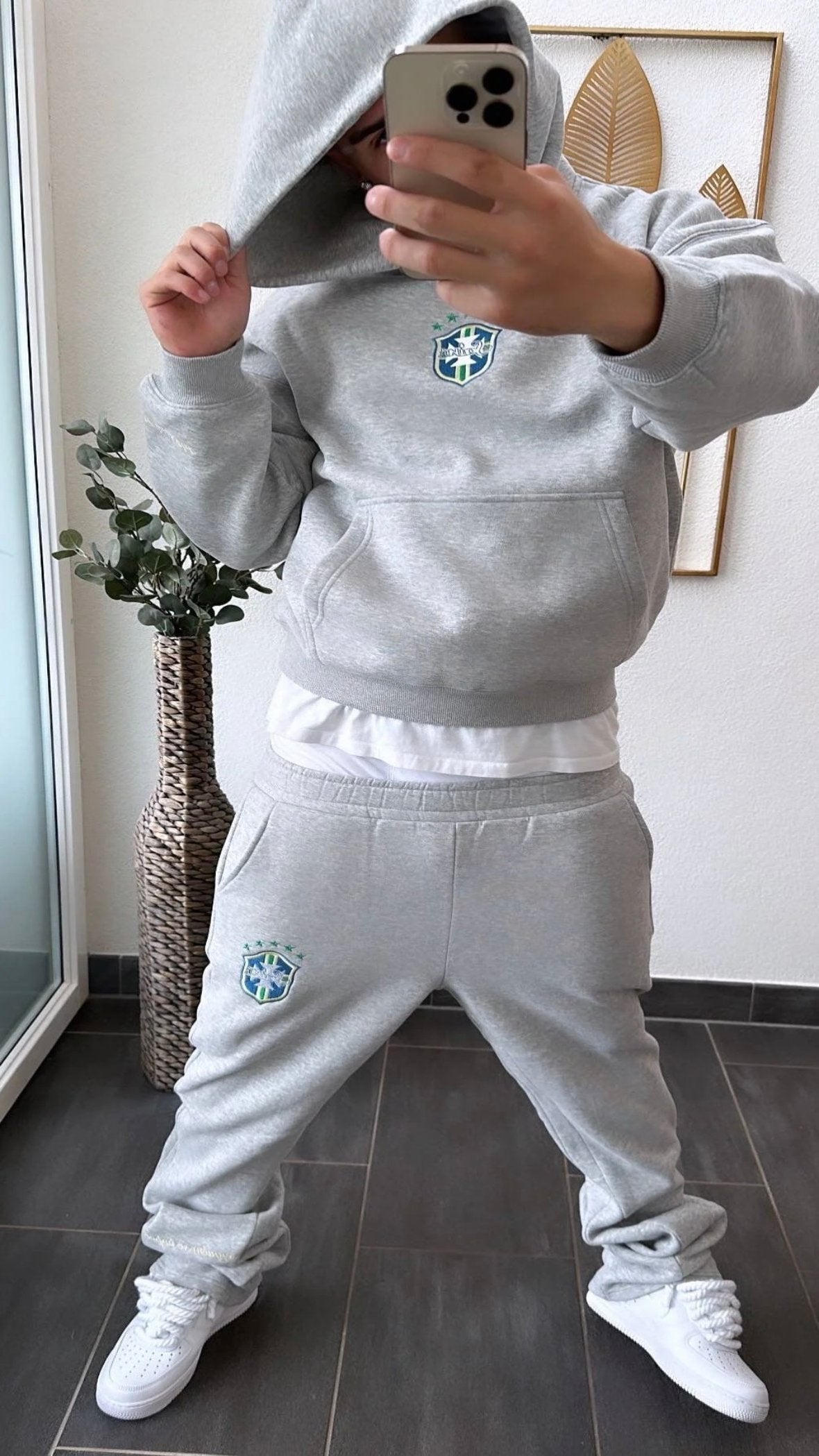 Men's Streetwear Tracksuit 2 Piece Hoodie Jogger Set Casual Athletic Sweatsuit Autumn Winter