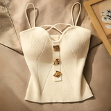 Elena Ribbed Corset Top | Women's Ribbed Corset Top | Fitted Bodycon Bandeau Top UK
