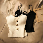 Elena Ribbed Corset Top | Women's Ribbed Corset Top | Fitted Bodycon Bandeau Top UK