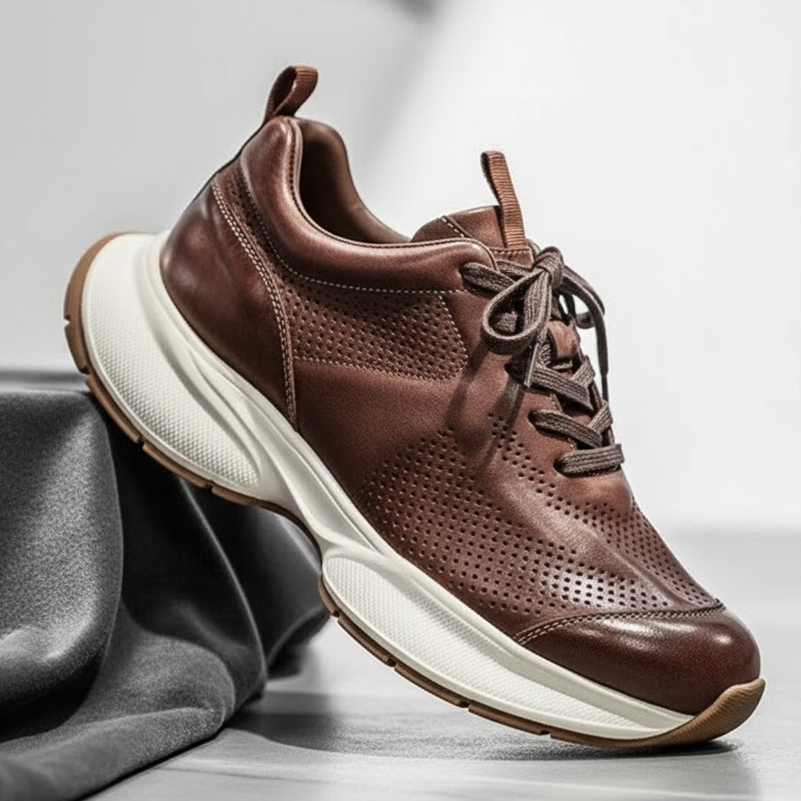 Alverton Leather Trainers | Men's Genuine Leather Trainers | Smart Casual Fashion Shoes UK