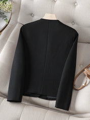 Women's Cropped Plaid Blazer – Chic Tailored Winter Jacket Stylish Versatile Outerwear