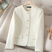 Women's Cropped Plaid Blazer – Chic Tailored Winter Jacket Stylish Versatile Outerwear