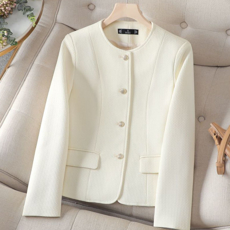 Women's Cropped Plaid Blazer – Chic Tailored Winter Jacket Stylish Versatile Outerwear