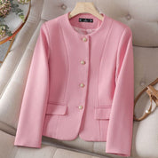 Women's Cropped Plaid Blazer – Chic Tailored Winter Jacket Stylish Versatile Outerwear