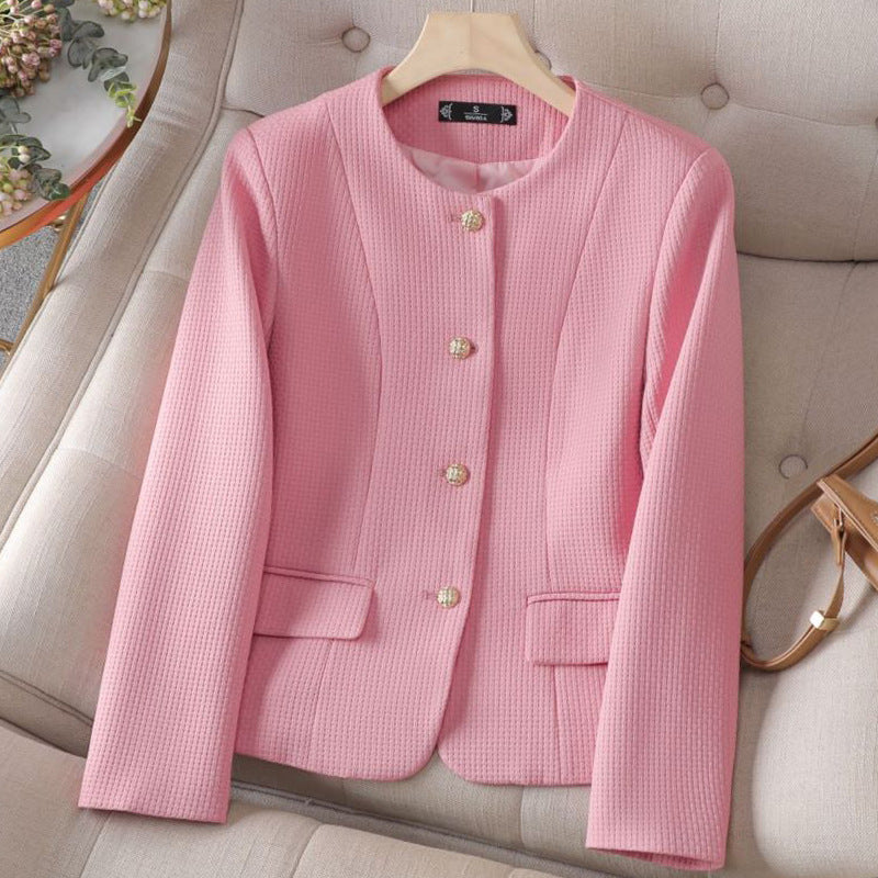 Women's Cropped Plaid Blazer – Chic Tailored Winter Jacket Stylish Versatile Outerwear