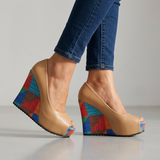 Nina Wedge Sandals | Women's Comfort Cushioned Sandals | Arch Support Summer Shoes UK