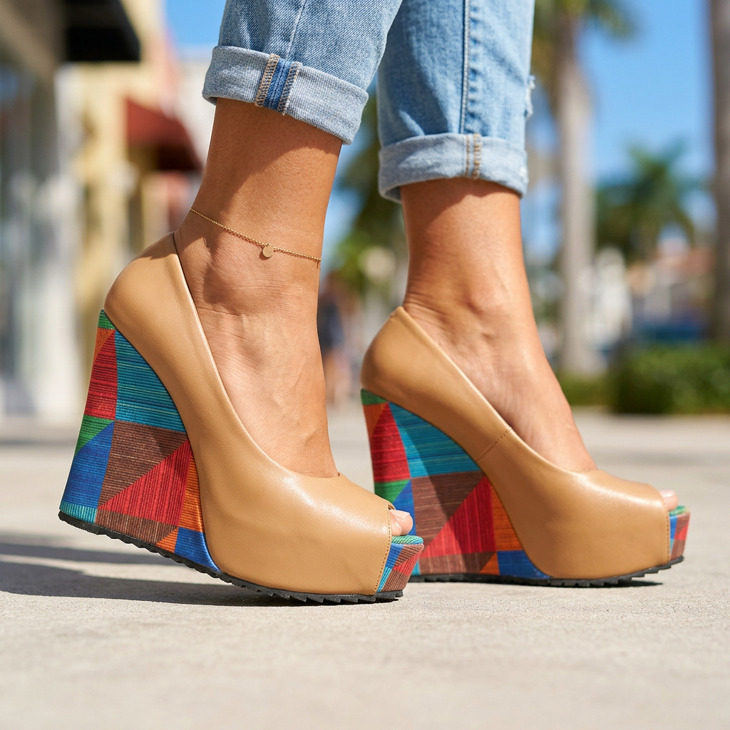 Nina Wedge Sandals | Women's Comfort Cushioned Sandals | Arch Support Summer Shoes UK