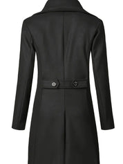 Men's Wool Trench Coat Double-Breasted Belted Mid-Length Overcoat Smart Casual