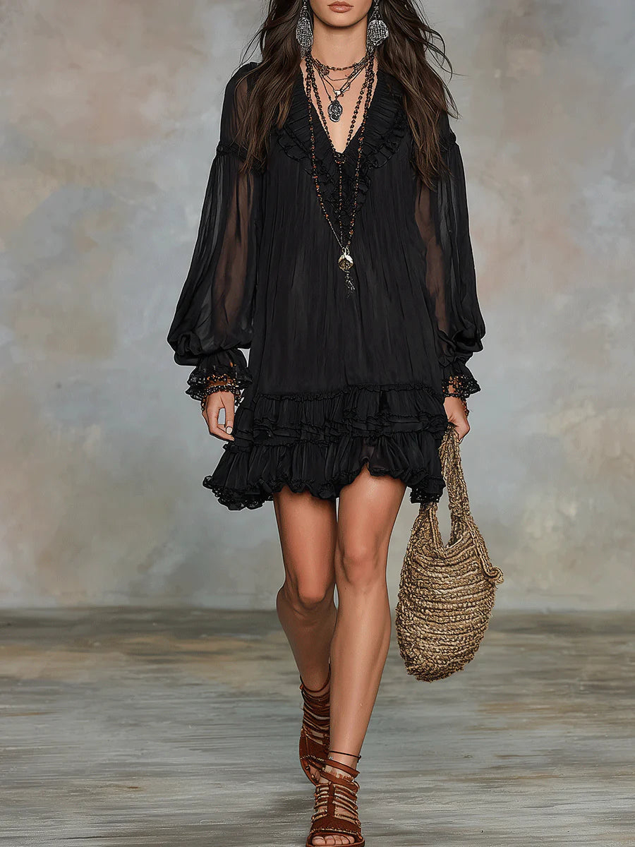 Elodie Flowing Mini Dress | Women's Mini Dress | Casual Party Fashion Dress UK