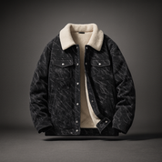 Men's Alderon Sherpa Corduroy Jacket Casual Winter Coat Textured Warm | Premium Outerwear Khaki Brown Black