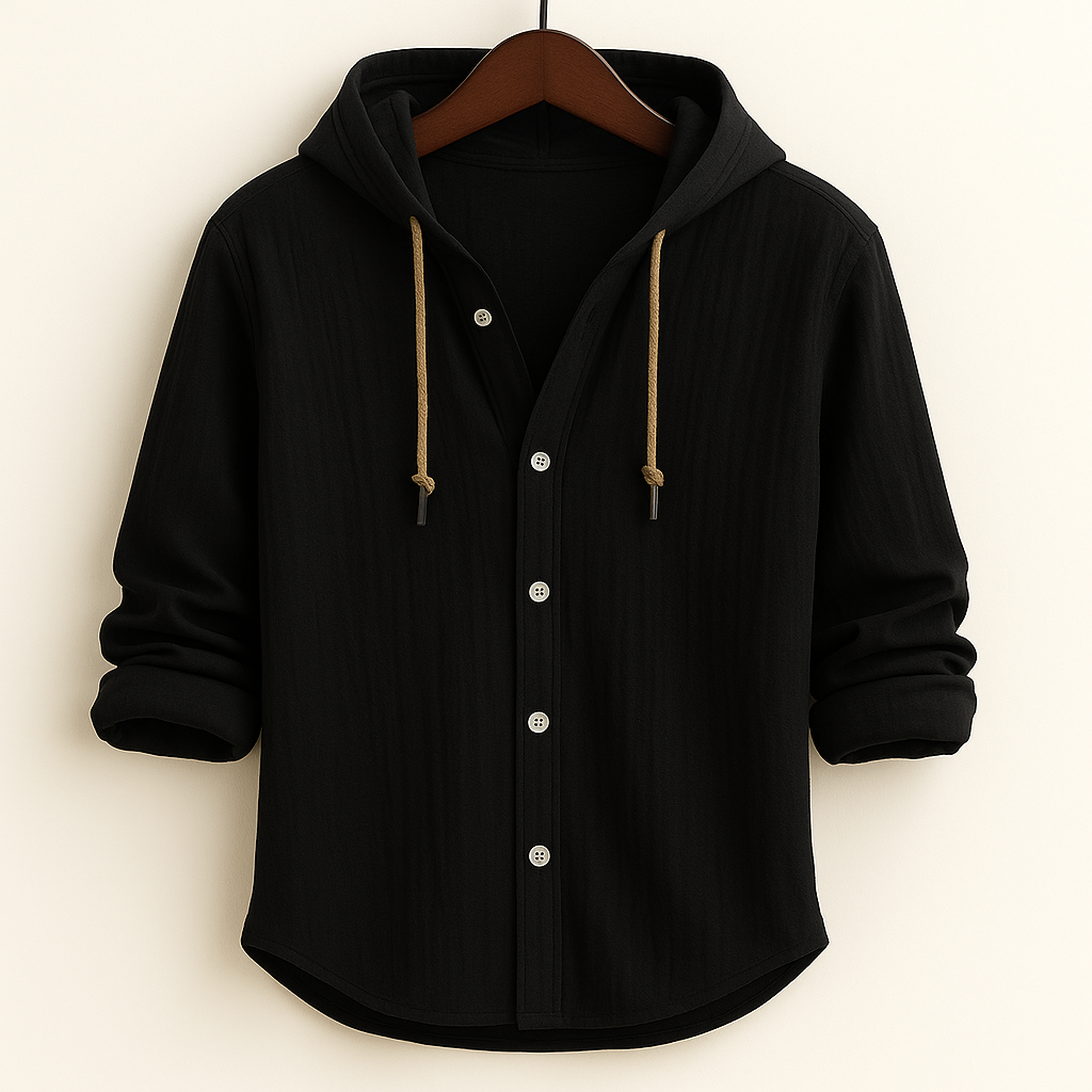 Briggs Hoodie Shirt | Men's Oxford Button-Down Shirt | Smart Casual Formal Top UK