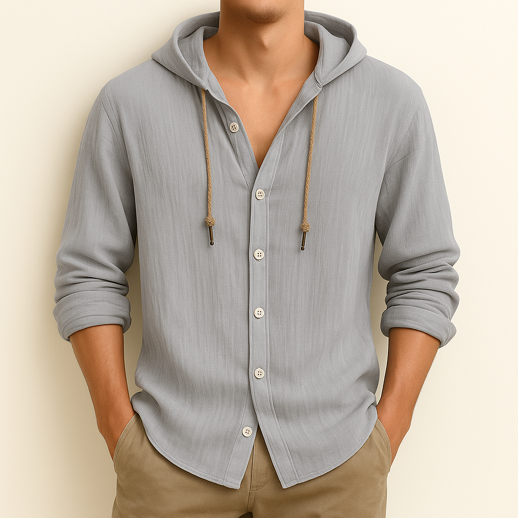 Briggs Hoodie Shirt | Men's Oxford Button-Down Shirt | Smart Casual Formal Top UK
