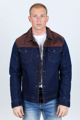 Aztec Denim Jacket | Men's Jacket | Men Aztec Embroidered Denim Jacket Indigo