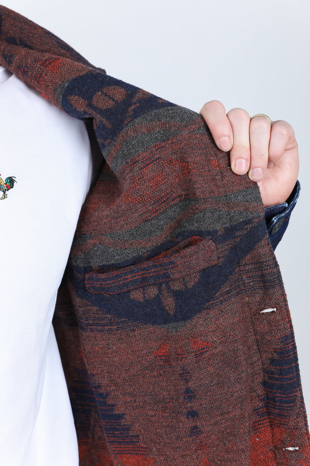Aztec Denim Jacket | Men's Jacket | Men Aztec Embroidered Denim Jacket Indigo