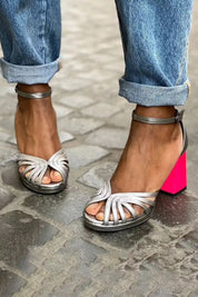 Anouk Sparkle Block Heel Sandals | Women's Block Heel Sandals | Summer Party Shoes UK