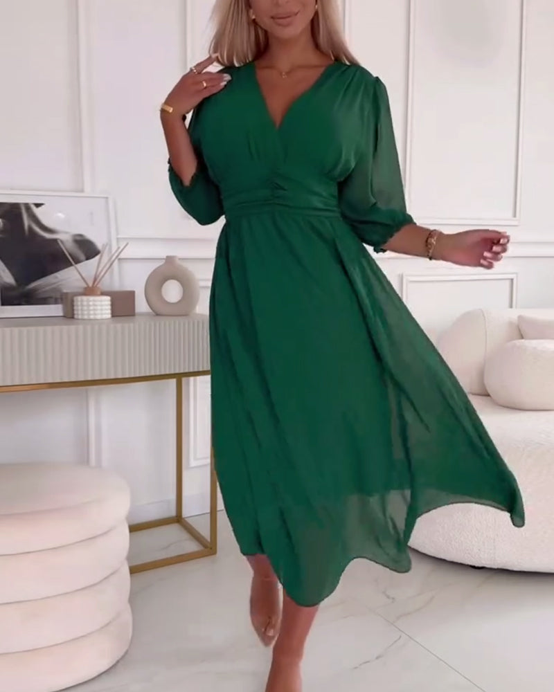 Mira Waisted Midi Dress | Women's Waisted Midi Dress | Elegant Fitted Occasion Dress UK