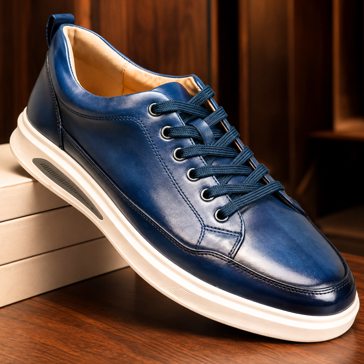 Sawyer Handcrafted Leather Trainer | Men's Genuine Leather Trainers | Smart Casual Fashion Shoes UK