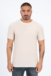 All Over Pattern Graphic Tee | T-Shirt | Men's Cotton Beige Patterned