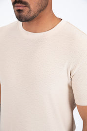 All Over Pattern Graphic Tee | T-Shirt | Men's Cotton Beige Patterned