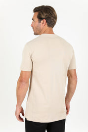Knit Texture Tee | T-Shirt | Men's Cotton Beige Casual Knitwear