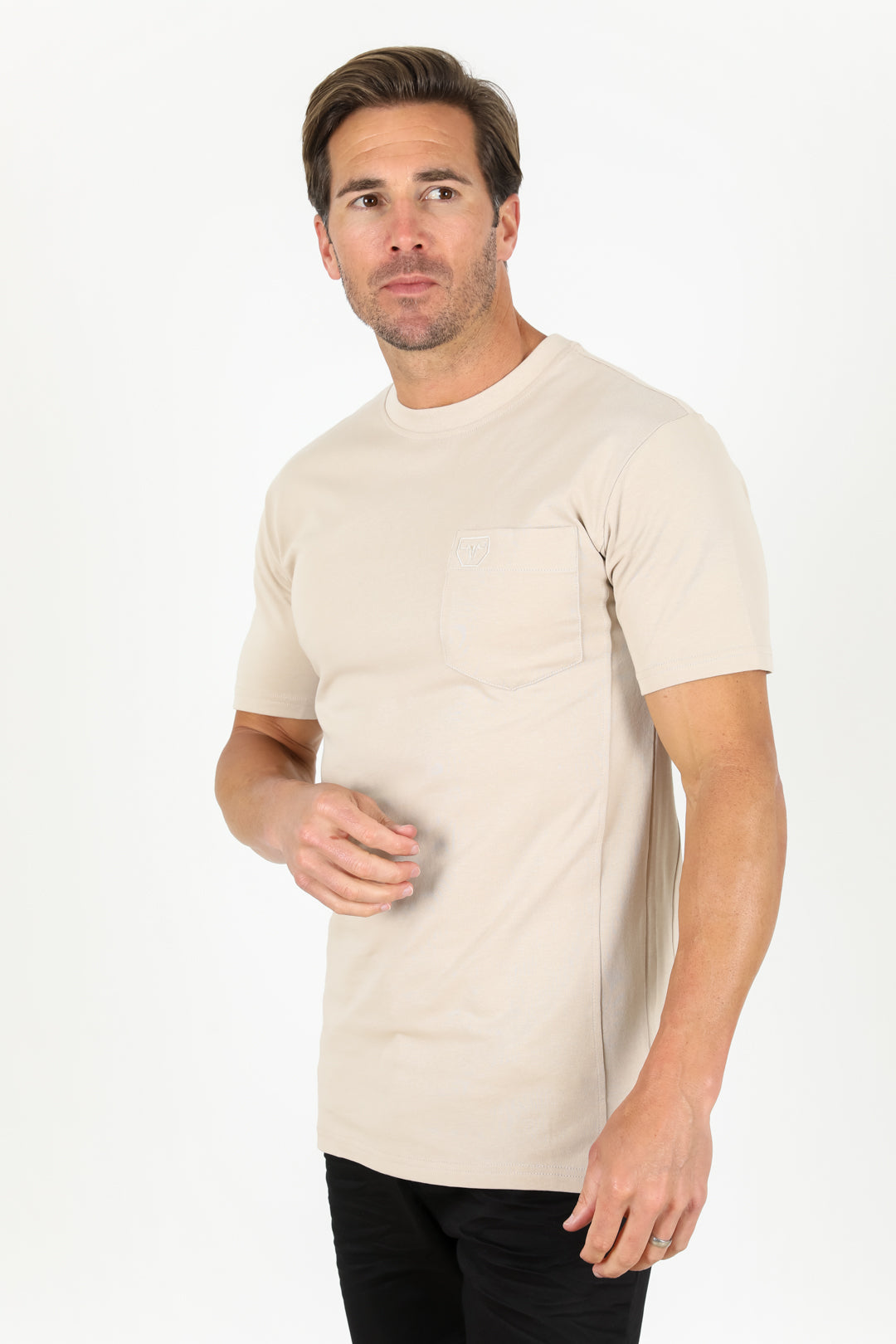 Knit Texture Tee | T-Shirt | Men's Cotton Beige Casual Knitwear