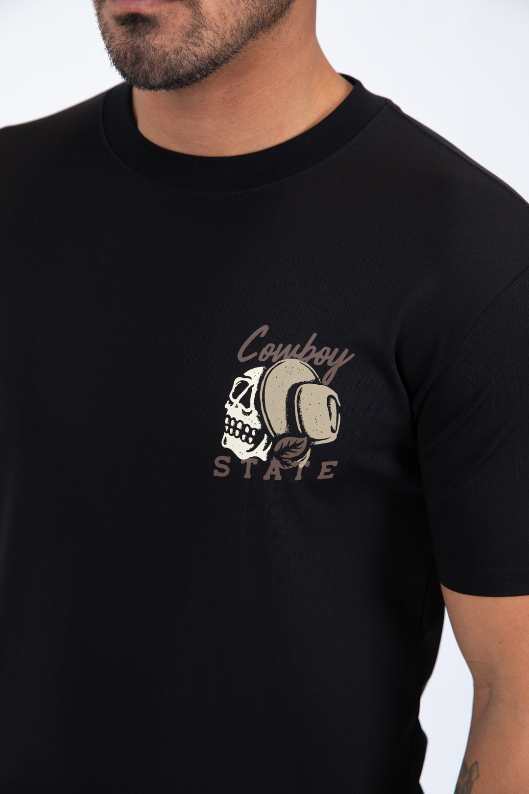 Cowboy Desert Skull Graphic Tee | T-Shirt | Men's Cotton Black Western Print