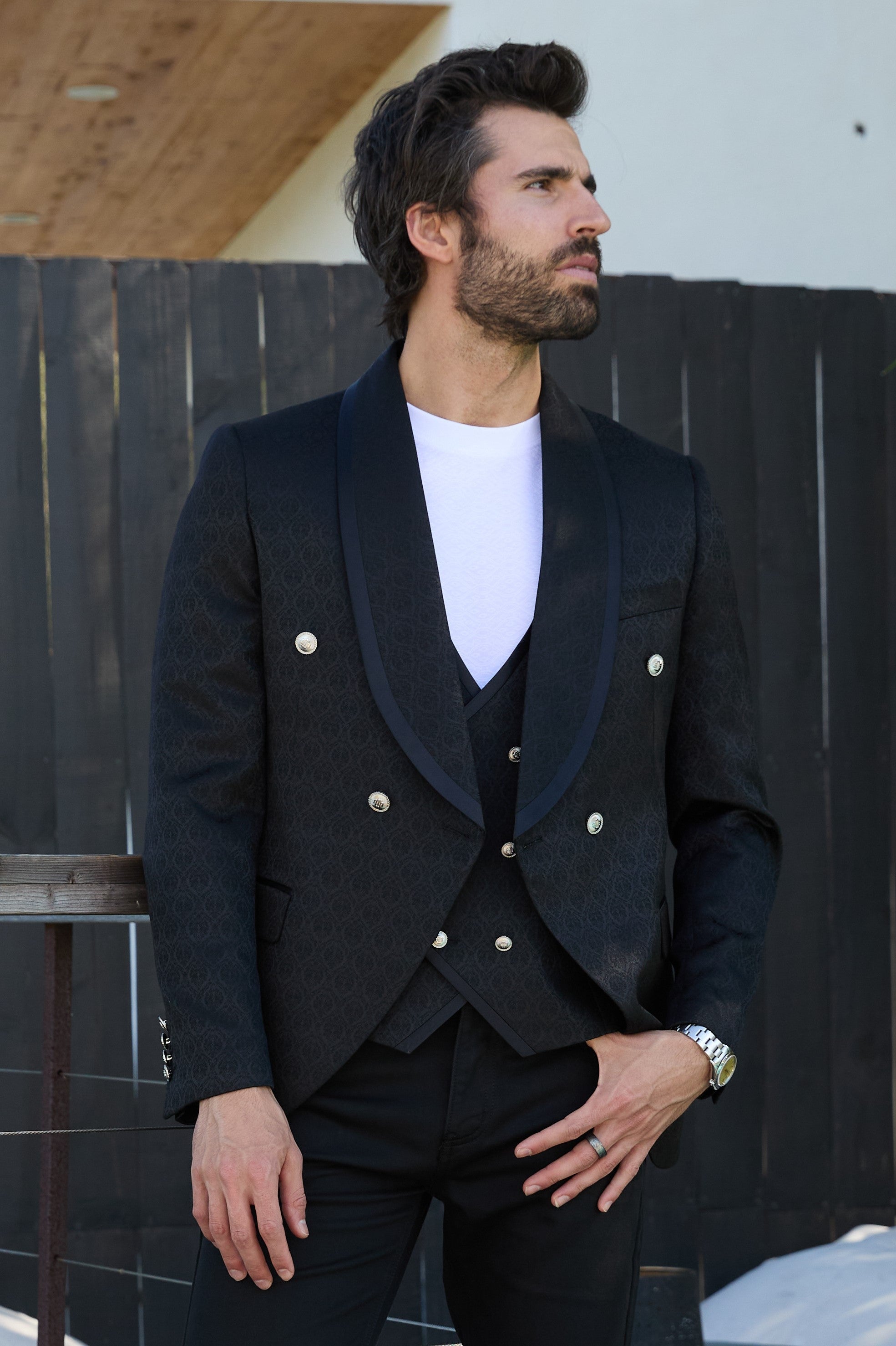 Jacquard Blazer & Waistcoat Set | Blazer | Men's Formal Jacquard Suit