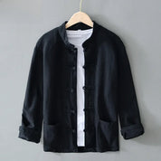 Ellis Mandarin Collar Shirt | Men's Oxford Button-Down Shirt | Smart Casual Formal Top UK