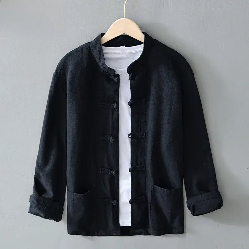 Ellis Mandarin Collar Shirt | Men's Oxford Button-Down Shirt | Smart Casual Formal Top UK