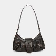 Tess Shoulder Bag | Women's Evening Handbag | Black Dark Cherry Silver Red